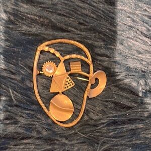 Abstract Gold Brooch